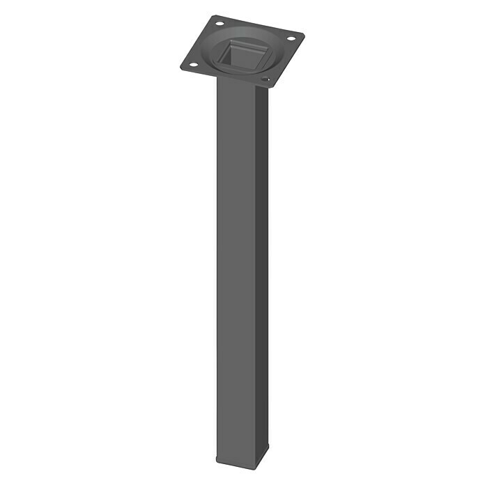 Element System Pata de tubo de acero cuadrangular (L x An x Al: 25 x 25 x 300 mm, Negro)