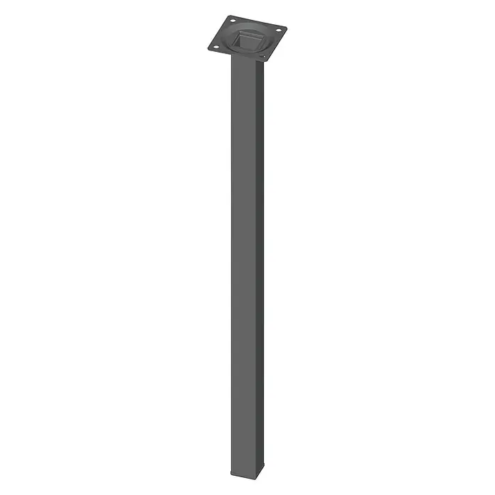 Element System Pata para muebles - L x An x Al: 2,5 x 2,5 x 50 cm, Capacidad de carga: 30 kg, Acero, Negro - Pata de mesa de metal gris con placa de montaje cuadrada en la parte superior, ideal para proyectos de muebles DIY. Robusta y moderna.