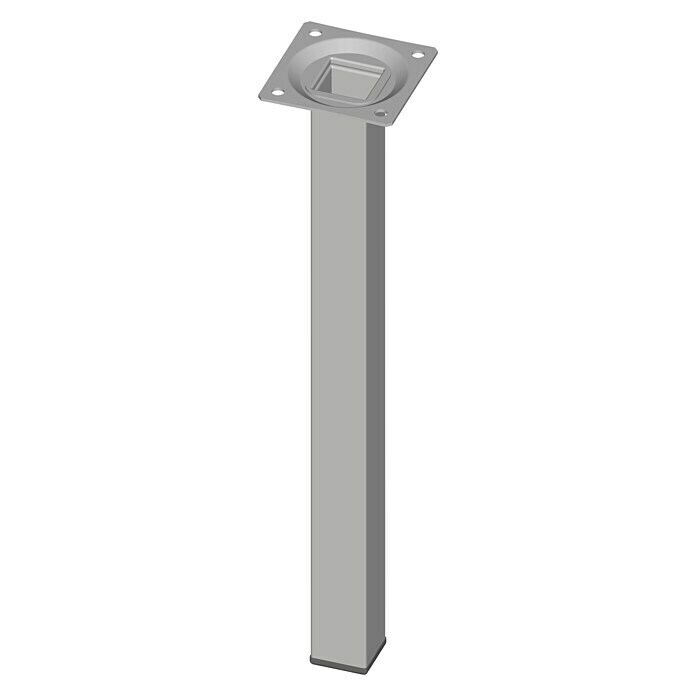 Element System Pata de tubo de acero cuadrangular (L x An x Al: 25 x 25 x 300 mm, Blanco)