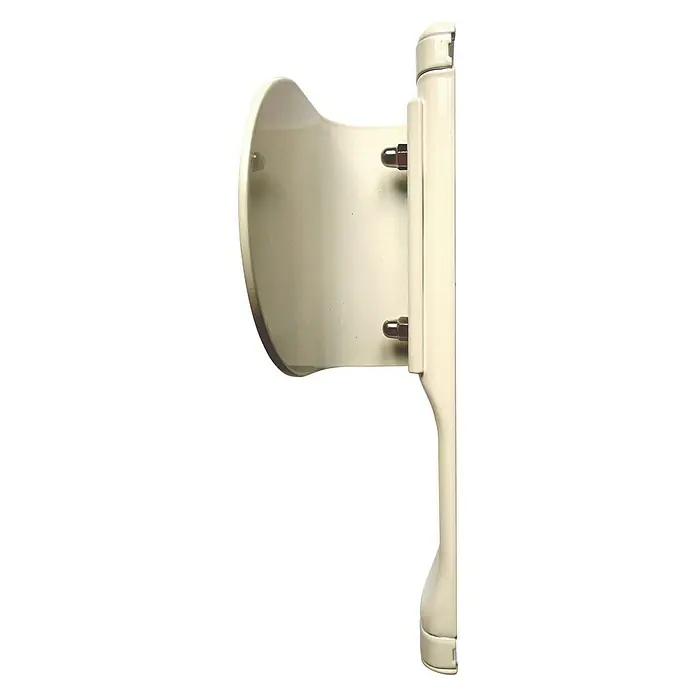 Cerradura para puertas y ventanas - Blanco - Primer plano de una elegante lámpara de pared blanca, ideal para iluminación interior elegante y acentuación del diseño.