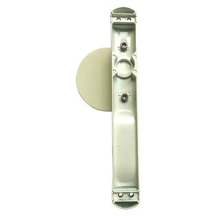 Cerradura para puertas y ventanas con placa - Blanco - Un manija de ventana beige para una fácil operación de la ventana.