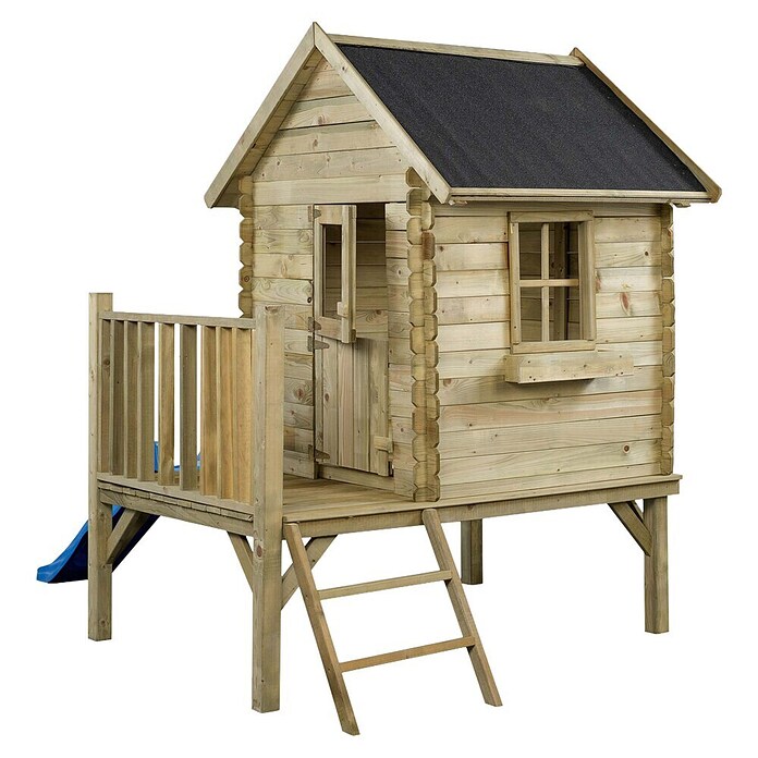 Swing King Otroška hiška Camilla  (Do x Š x V: 177 x 184 x 210 cm, Les, Moder tobogan) | 8305 - Kinderspielgeräte Holz | ICHA - Kinderspielgeräte | ICH - Kinderspielgeräte | IC - Freizeit im Garten | I - Stadtgarten | BAUHAUS