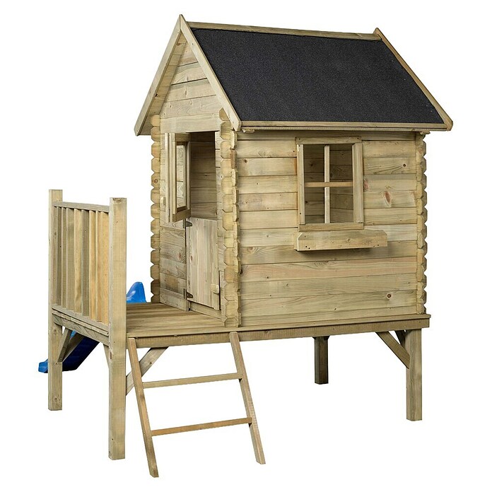 Swing King Otroška hiška Camilla  (Do x Š x V: 177 x 184 x 210 cm, Les, Moder tobogan) | 8305 - Kinderspielgeräte Holz | ICHA - Kinderspielgeräte | ICH - Kinderspielgeräte | IC - Freizeit im Garten | I - Stadtgarten | BAUHAUS
