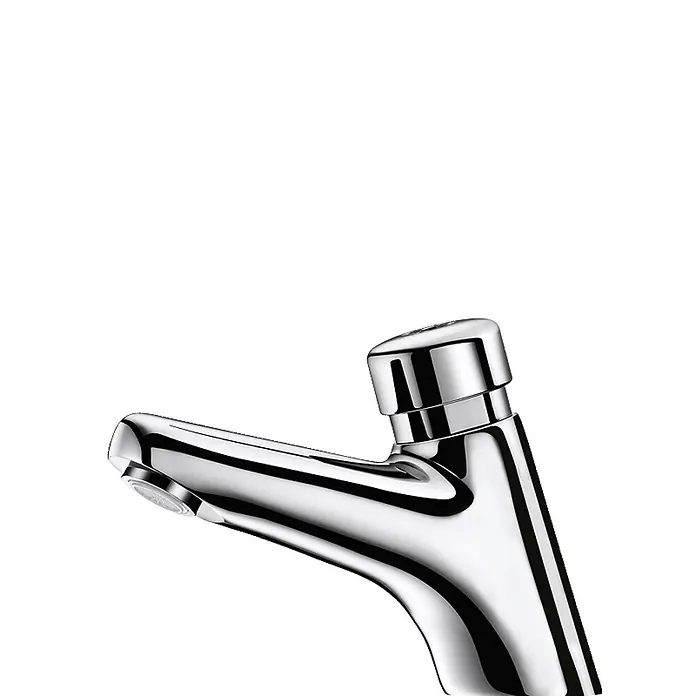 Delabie Standventil Delabie Stand Selbstschlussventil TEMPOSTOP2 AB G1/2B 7 Sek. - Chrom - Glänzender Chrom-Wasserhahn mit geschwungenem Auslauf und Einhebelbedienung.