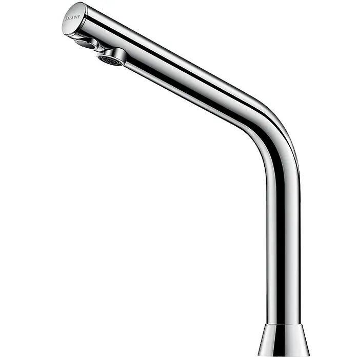 Delabie Spültischarmatur Delabie - Chrom - Elegante Chromarmatur mit gebogenem Hals und zwei kreisförmigen Auslässen.