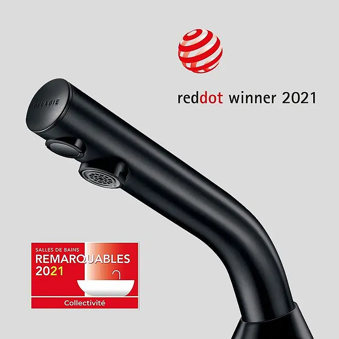 Delabie Spültischarmatur Delabie - Schwarz Matt - Mattschwarze moderne Armatur, Red Dot Winner 2021 und ausgezeichnet als „Salles de Bains Remarquables 2021“.