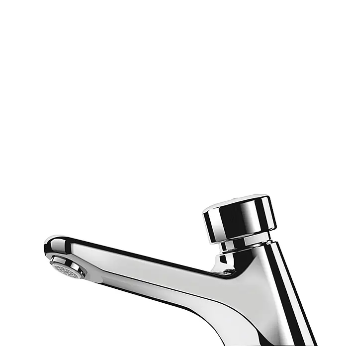 Delabie Waschtischarmatur Delabie - Chrom - Polierter Chrom-Wasserhahn mit Einhebelmischer und Belüftungsdüse.