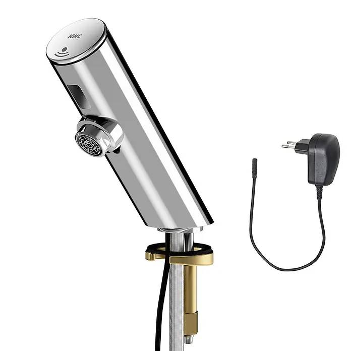 KWC Standventil KWC AR Standventil, F3, elek., o. Mischung, 3l, Steckernetzteil 230 VAC -  - Verchromte Armatur mit Sensor, Messingmontage und Netzteil für berührungslosen Betrieb.