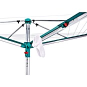 Leifheit Wäschespinne Linomatic 400 Deluxe (L x B x H: 13,5 x 13,5 x 214 cm, Metall, Silber/Türkis) | BAUHAUS