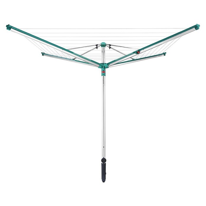 Leifheit Wäschespinne Linomatic 400 Deluxe (L x B x H: 13,5 x 13,5 x 214 cm, Metall, Silber/Türkis) | BAUHAUS
