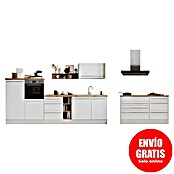 Respekta Cocina de isla Gabriel (Ancho: 320 cm, Blanco, Con campana tipo bloque, Con electrodomésticos) | BAUHAUS