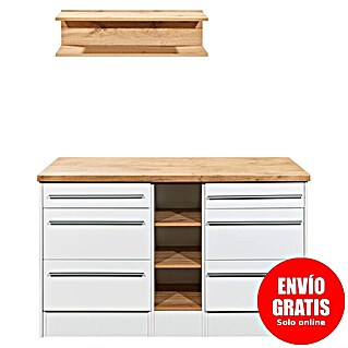 Respekta Cocina de isla Gabriel (Ancho: 150 cm, Blanco, Sin electrodomésticos)