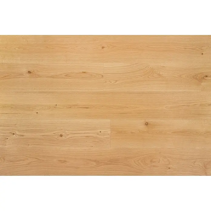 Parkett - Eiche Gobi, 2.200 x 260 x 15 mm - Helle Eichenholz-Fußbodenbretter mit natürlicher Maserung und Ästen.