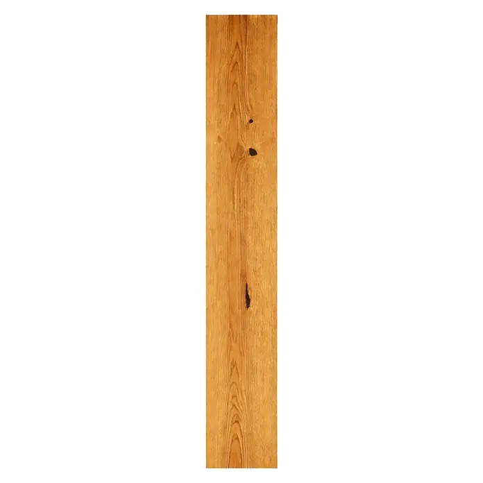 Parkett - Eiche Billund, 1.900 x 240 x 14 mm - Helles Holzbrett mit natürlicher Maserung und sichtbaren Ästen, geeignet für Böden oder Vertäfelungen.