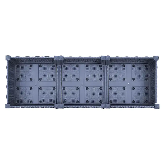 Furnicato Hochbeet - 120 x 40 x 71 cm, Kunststoff, Blaugrau - Grauer modularer Kunststoff-Pflanzkasten mit perforiertem Zwischenboden.