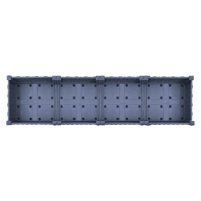 Furnicato Hochbeet - 160 x 40 x 71 cm, Kunststoff, Blaugrau - Dunkelgraues, modulares Hochbeet aus Kunststoff mit perforiertem Boden für optimale Drainage.