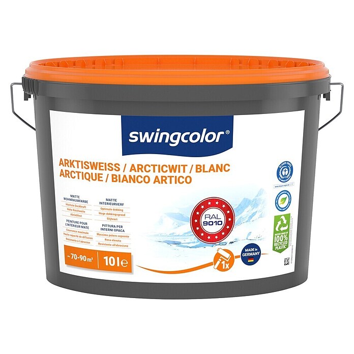 swingcolor Muurverf Arcticwit 9010 (Mat, 10 l, RAL 9010) | BAUHAUS