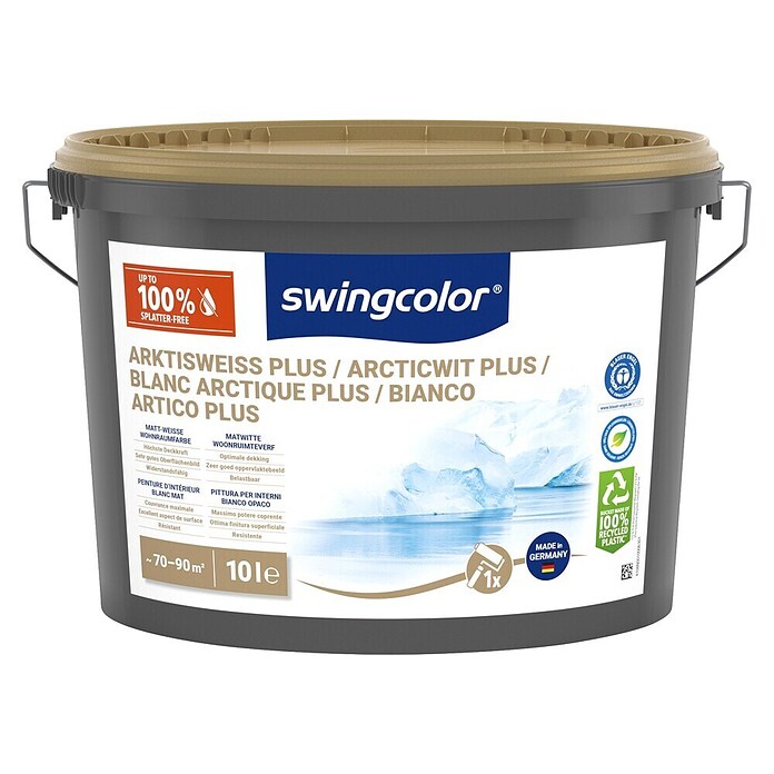 swingcolor Muurverf Wand- en Plafond (Arcticwit Plus, Mat, 10 l, Kleurbaar) | BAUHAUS