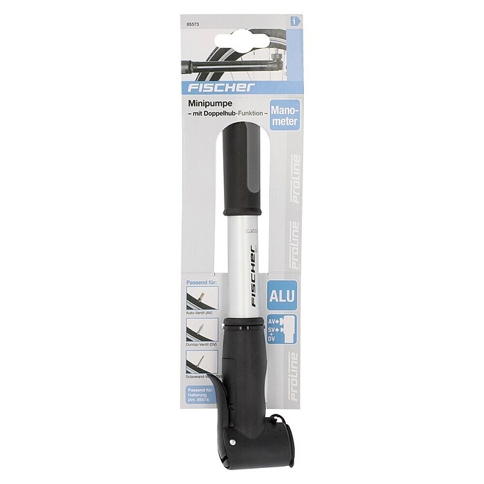 Fischer Mini-Luftpumpe (Manometer, Doppelhub-Funktion)