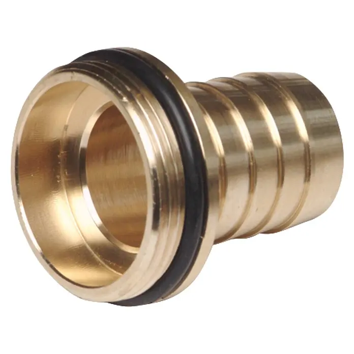 Floraworld Schlauchtülle mit Bund + O-Ring - Messing, Durchmesser: 26,44 mm - Messingfitting mit O-Ring und Schlauchtülle zum Verbinden von Rohren oder Schläuchen.