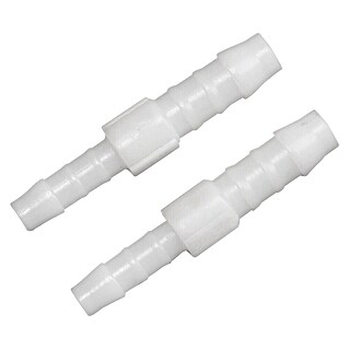 Floraworld Schlauchverbinder (Kunststoff, Weiß, 2 Stk., Reduzierung von 6 mm auf 4 mm)