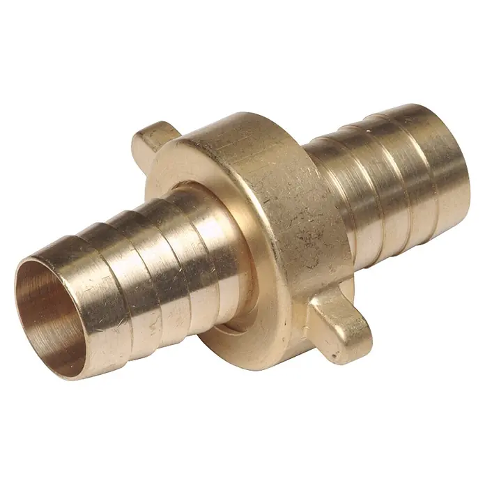 Floraworld Rohrverschraubung - 1″, Messing, Maß Innengewinde: 1" - Messing-Schlauchkupplung mit Widerhakenenden für sicheren Schlauchanschluss.