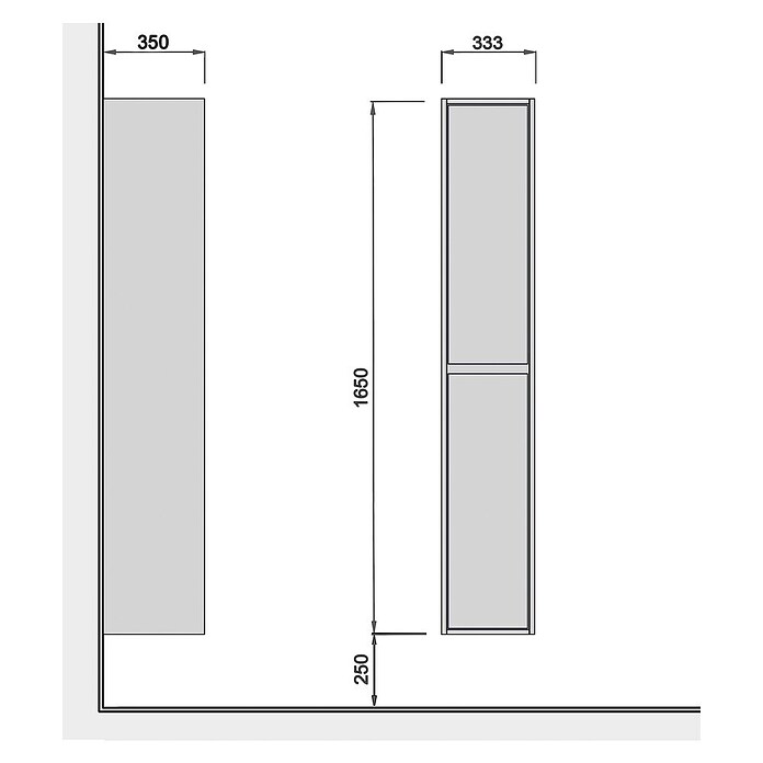 Visoka omara Amza  (Š x G x V: 33,3 x 35 x 165 cm, Hrast) | 3699 - Badmöbelprogramm Preiseinstieg | DADC - Möbel | DAD - Badausstattung | DA - Badausstattung/Bäderwelt | D - Sanitär | BAUHAUS