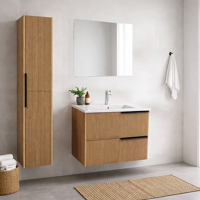 Visoka omara Amza  (Š x G x V: 33,3 x 35 x 165 cm, Hrast) | 3699 - Badmöbelprogramm Preiseinstieg | DADC - Möbel | DAD - Badausstattung | DA - Badausstattung/Bäderwelt | D - Sanitär | BAUHAUS