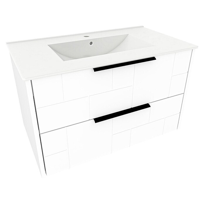 Kupaonski ormarić s umivaonikom Celeste  (Š x D x V: 80 cm x 45 cm x 51 mm, Bijela) | BAUHAUS