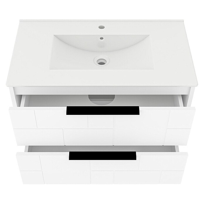 Kupaonski ormarić s umivaonikom Celeste  (Š x D x V: 80 cm x 45 cm x 51 mm, Bijela) | BAUHAUS