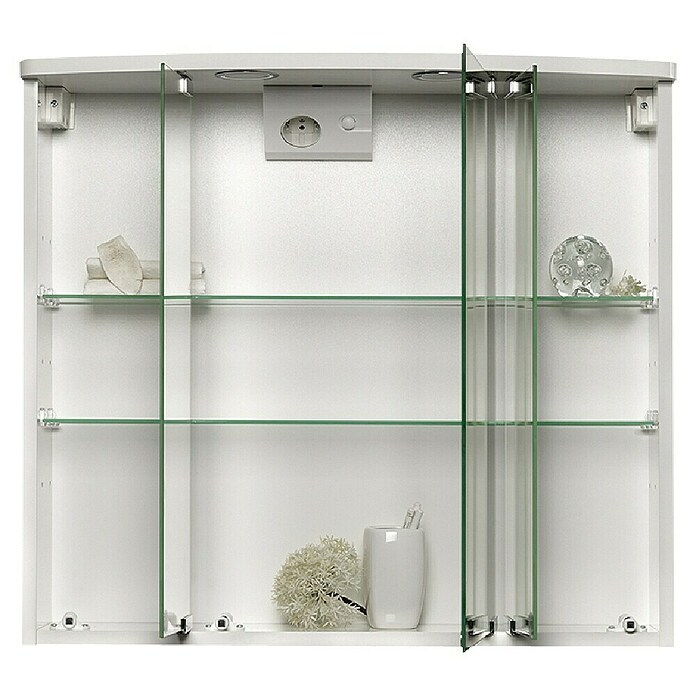 Jokey LED-Spiegelschrank Lumo (B x H: 67,5 x 60 cm, Mit Beleuchtung, MDF, Weiß)
