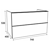 Kupaonski ormarić s umivaonikom Loft Wood  (Š x D x V: 75 x 46 x 55 cm, Smeđa) | BAUHAUS