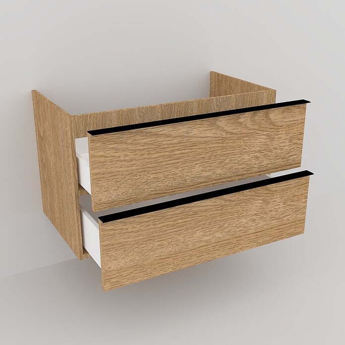 Kupaonski ormarić s umivaonikom Loft Wood  (Š x D x V: 75 x 46 x 55 cm, Smeđa) | BAUHAUS