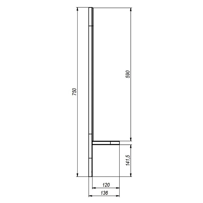 Visoka omara Rocco  (Š x G x V: 38 x 34 x 170 cm, Bela) | 3699 - Badmöbelprogramm Preiseinstieg | DADC - Möbel | DAD - Badausstattung | DA - Badausstattung/Bäderwelt | D - Sanitär | BAUHAUS