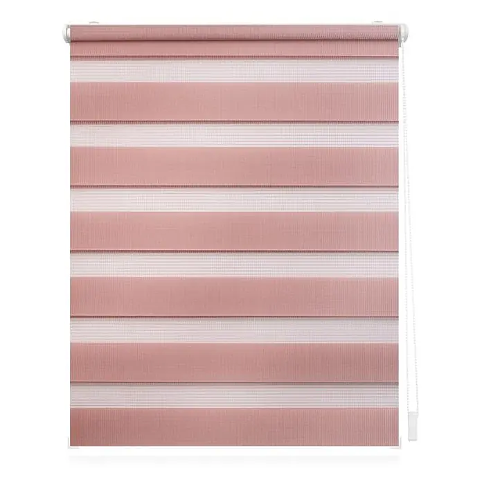 Lichtblick Doppelrollo -  - Rosa-weiß gestreiftes Zebra-Rollo.
