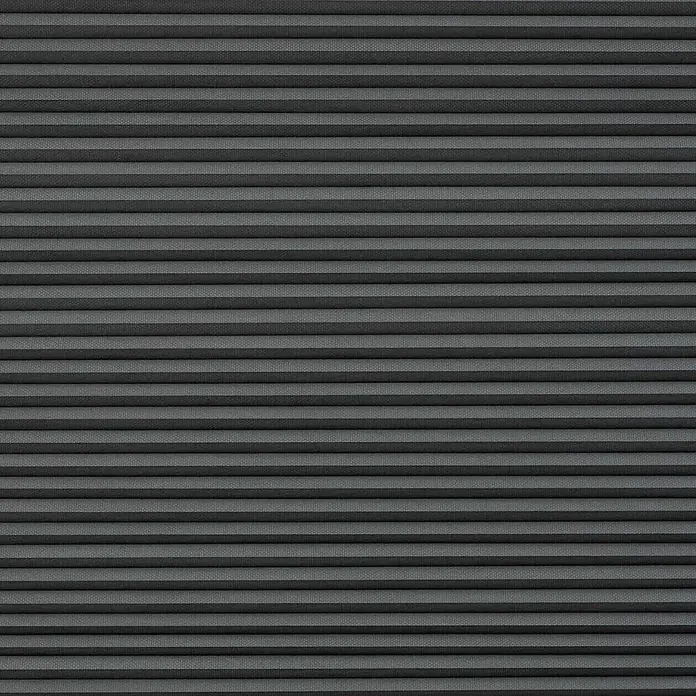 Lichtblick Wabenplissee - Grau, Hitzeschutz - Dunkelgraue plissierte Horizontaljalousien aus Stoff.