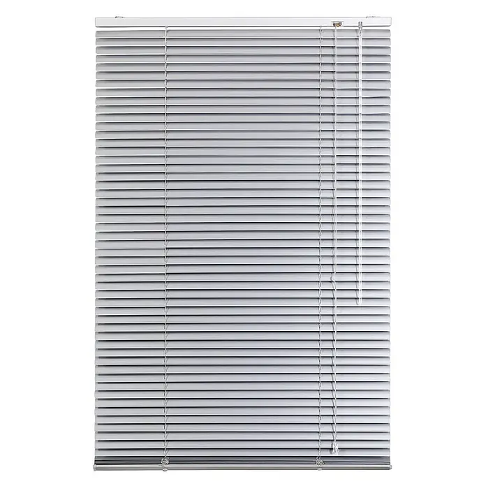 Lichtblick Jalousie - Silber, Aluminium - Silberne Aluminium-Jalousien mit horizontalen Lamellen.