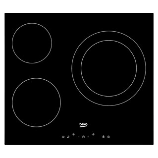 Beko Placa de cocción vitrocerámica HIC63402T (Número de fogones estándar: 3 ud., 5,7 kW, Vidrio)