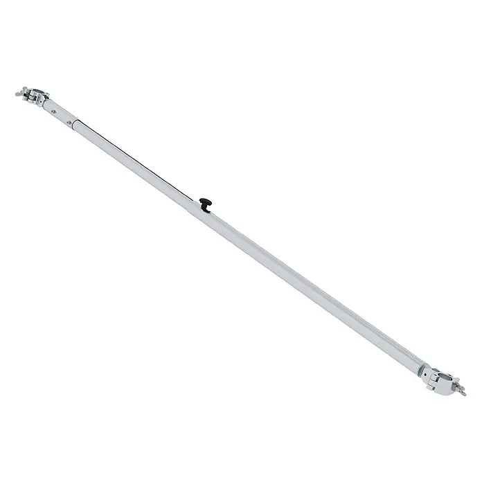 Munk Rollgerüst Gerüststrebe teleskopierbar 1700-2500mm -  - Verstellbare silberne Metallstange mit Endklemmen und schwarzem Knopf.