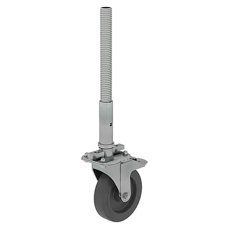 Munk  Rollgerüst Lenkrolle mit Feststellbremse und Spindel 200mm, Spurlos Grau