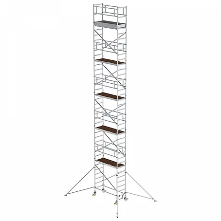 Munk  Rollgerüst Aluminium-Rollgerüst mit Ausleger 1,80x0,75m Plattform 12,35m AH