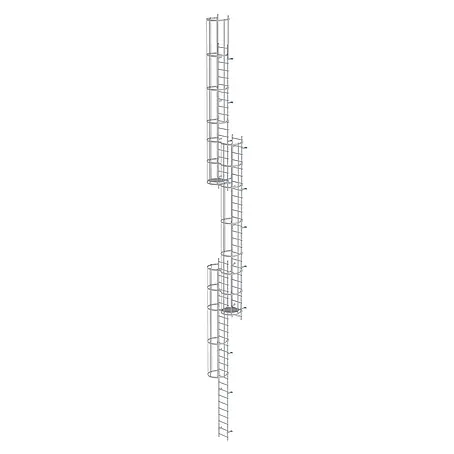 Munk  Anlegeleiter ortsfeste Steigleitern Aluminium eloxiert, 15,96m SH PG2