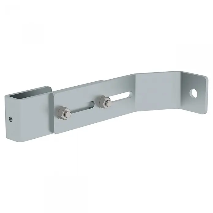 Munk Mehrzweckleiter Wandhalter für Schachtleitern verstellbar 165-215 mm Stahl verzinkt 1 Stück - Stahl - Verstellbare hellgraue Metallhalterung mit U-Profil und Langlöchern, mit Schrauben gesichert.