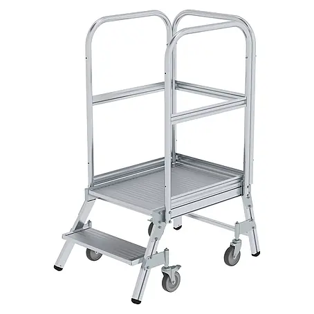 Munk  Podestleiter Podestleiter fahrbar Aluminium geriffelt 2 Stufen
