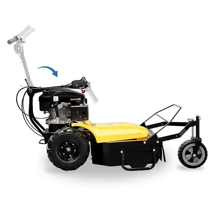 Bamato Benzin-Rasenmäher GM-200 - 3.600 W, 196 cm³, Schnittbreite: 550 mm - Gelb-schwarzer handgeführter Freischneider mit verstellbarem Griff.