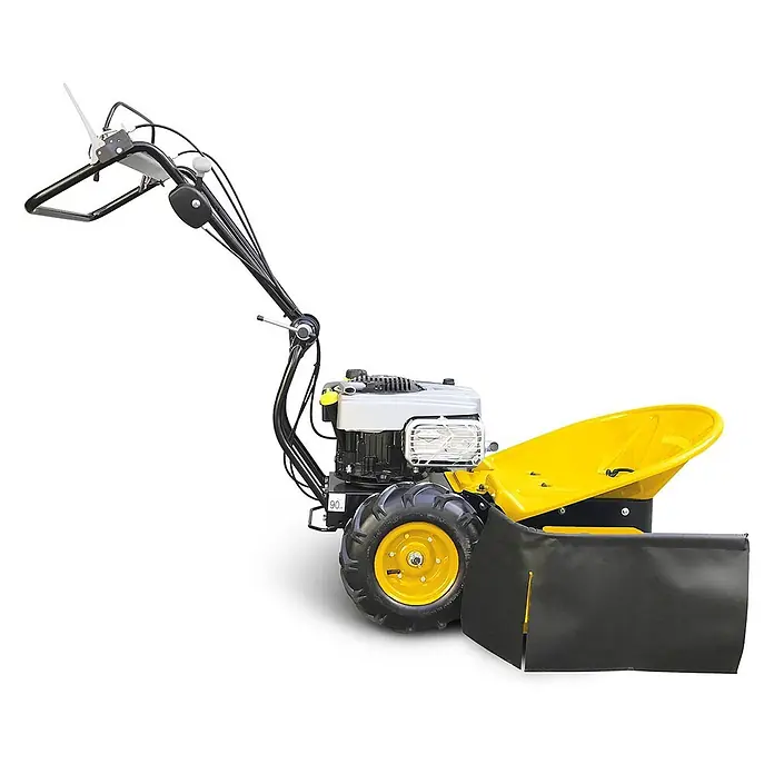 Bamato Benzin-Rasenmäher GS-875 - 223 cm³, Schnittbreite: 640 mm - Gelber und schwarzer Einachser-Schlegelmäher mit großen Rädern und Schutzabdeckung.