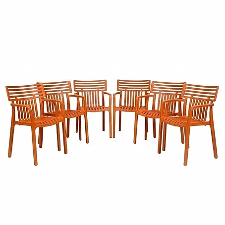 Floordirekt  Gartenstuhl-Set Terrano 6er Set Orange