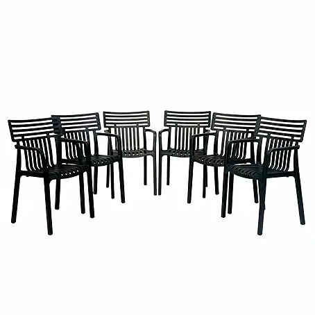 Floordirekt  Gartenstuhl-Set Terrano 6er Set Schwarz
