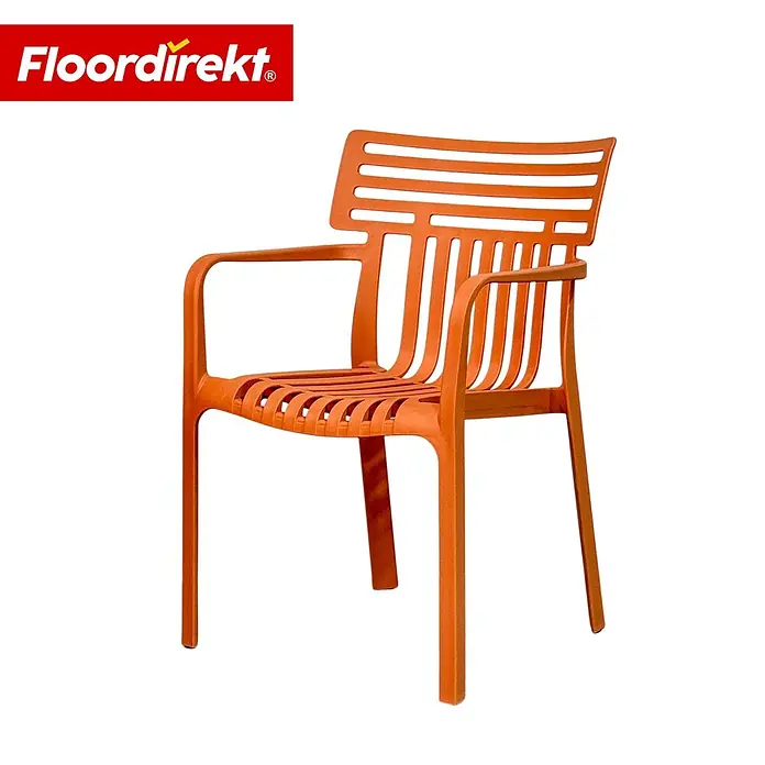 Floordirekt Gartenstuhl Terrano Orange - Polypropylen, Orange - Oranger Latten-Sessel.