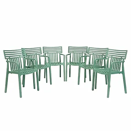 Floordirekt  Gartenstuhl-Set Terrano 6er Set Grün